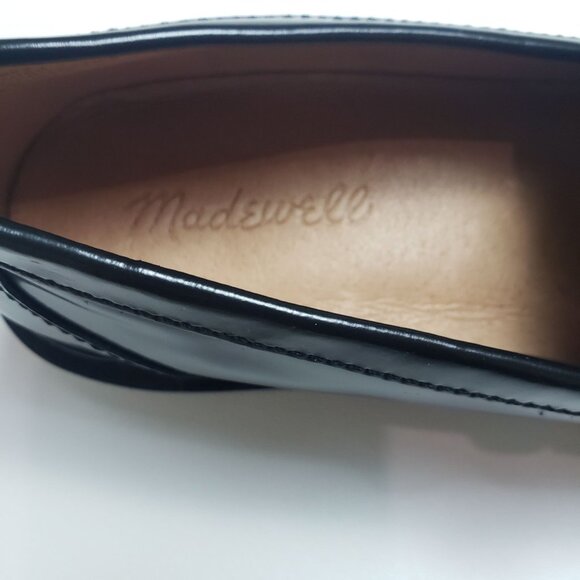 Madewell The Vernon Loafer Women's 8 True Black Polished Leather Slip-On Shoes - Picture 2 of 16